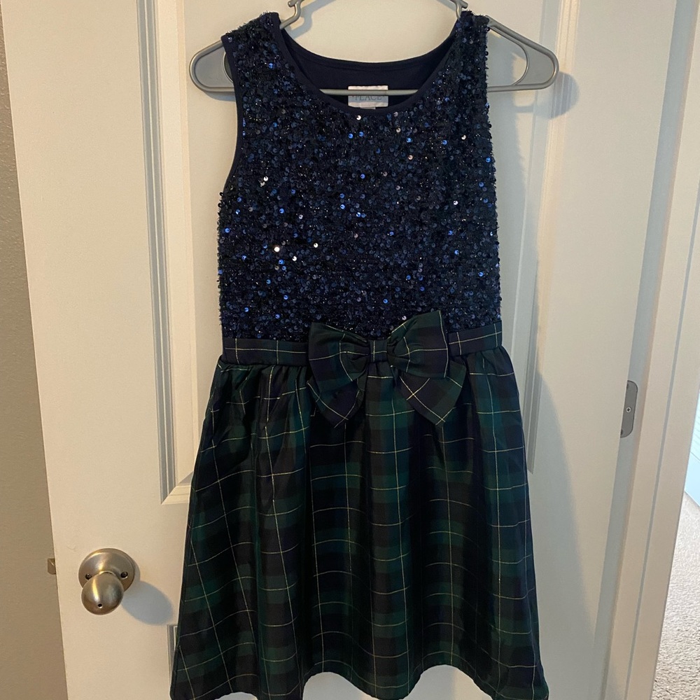 The Childrens Place blue and green sequin dress for girls
